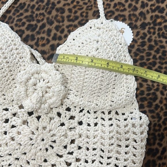 Elegant Cream Crochet Halter Top - Picture 8 of 9